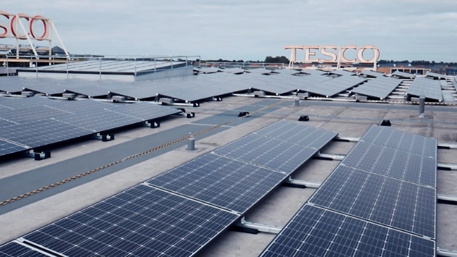 200 kWp Solar — 10 Stores by MARA Electrical — Tesco (Kingspan) — commercial solar panel installation North Wales & Chester